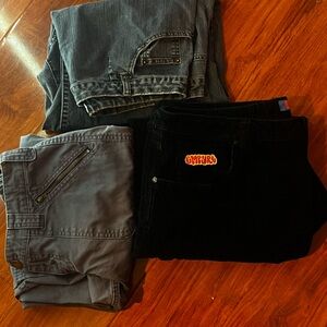 3 pairs used baggy jeans